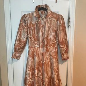 Vintage PRADA dress size 38 color cognac &beige